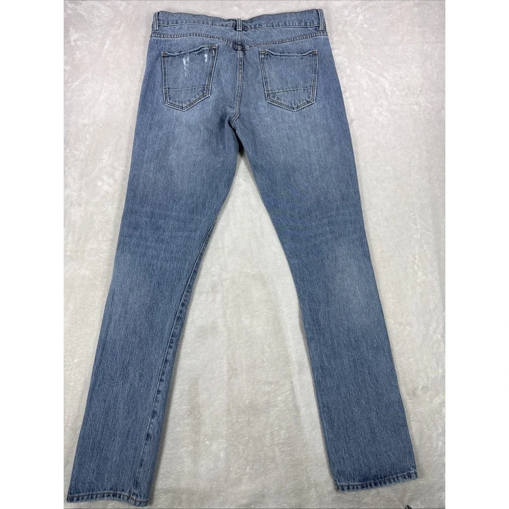 Banana Republic Skinny Jeans Distressed Men's Size 35X36 Med Wash Button Fly